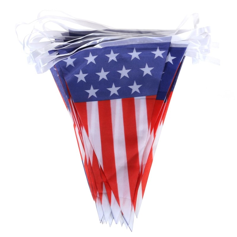 LABRIMP 3pcs Large American Flag Pennant Banner Patriotic Bunting for