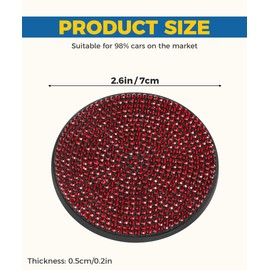 iolory 2PCS Car Coasters,Car Cup Holder Coaster,Car Interior Accessories for Women,Universal Crystal Rhinestone Anti-Slip Cup Holder Insert Coaster,Suitable for Cars, SUVs,Trucks,Sedans (Red)