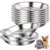 12 cuencos de acero inoxidable para gatos poco profundos, platos