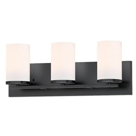 Maxim Lighting 10283SWBK Lateral - 3 Light Bath Vanity-7.63 Inches Tall and 24 Inches Wide, Finish Color: Black