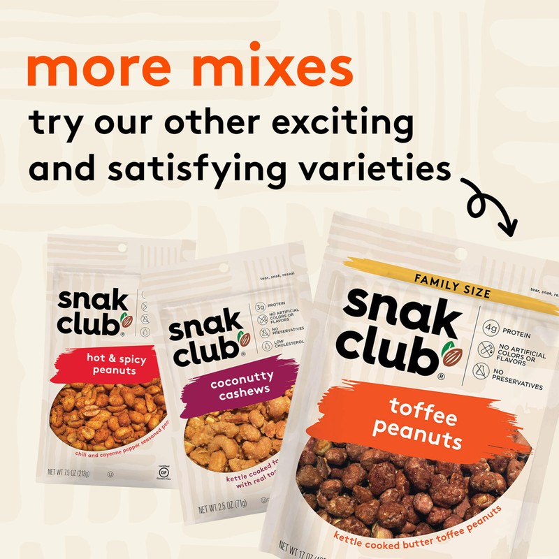 Snak Club Toffee Peanuts, Candied Peanuts with Praline Coat and