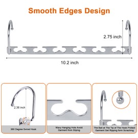 Sindax 6pcs Space Saving Hangers Stainless Steel Durable Magic Hangers for Clothes Portable Wardrobe Storage Organiser for Trouser Coat and Suit