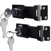 2 Packs 3 inch Keyed Hasp Locks,Twist Knob Keyed Locking