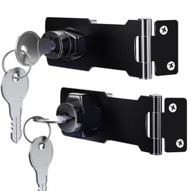 2 Packs 3 inch Keyed Hasp Locks,Twist Knob Keyed Locking Hasp for Small Doors, Drawer, Cabinets and More, Hasp Lock Catch Latch Safety Lock Door Lock with Keys