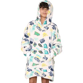 A2Z 4 Kids Girls Boys Oversized Hoodie Animal Blanket Super Soft Warm Fleece - Snuggle 930 Level Up Cream Short