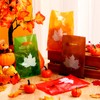 Epakh 100 Pieces Plastic Fall Gift Bags with Handle Autumn
