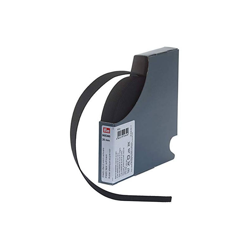 Prym Soft Elastic Band 20 mm Black, 57% Polyester, 43%