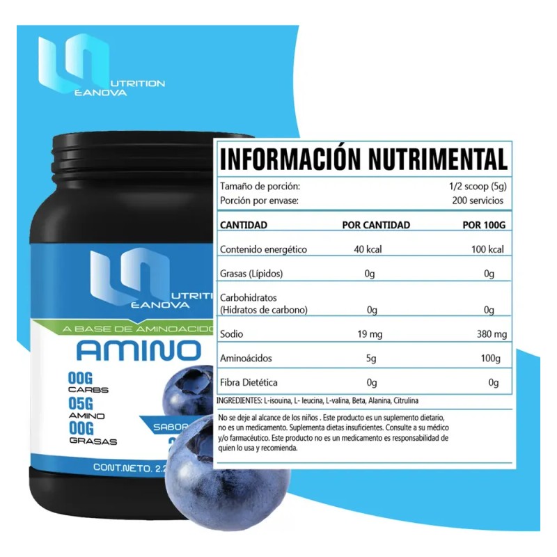 Suplemento Aminoácidos Leanova Nutrition 1kg Varios Sabores