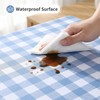 Maymiss 100% Waterproof Gingham Vinyl Tablecloth, Heavy Duty Oil Spill