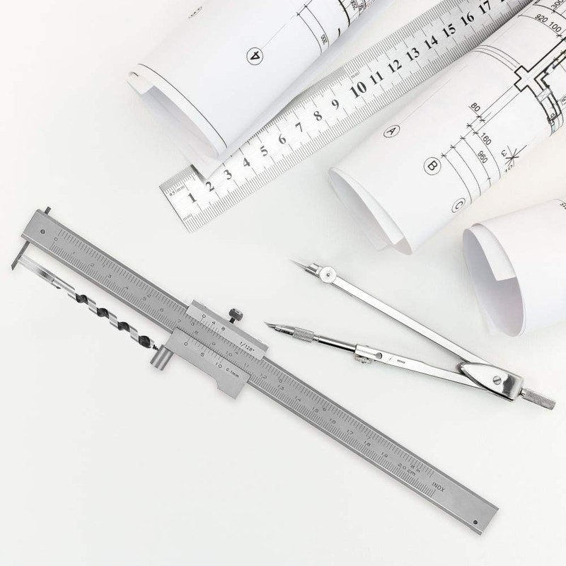 Marking Caliper 0-200 mm, Stainless Steel Marking Gauge Scribe Caliper