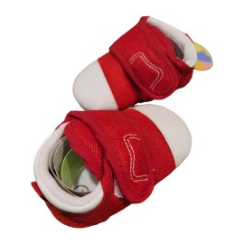 Unbranded Baby Shoes Unisex Toddler Size 2 Flat Babies Red Non Slip Cloth Walking Shoe