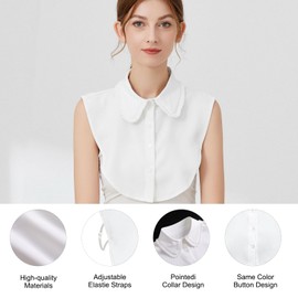 Belligern Fake Collar White Half Shirts for Women,Detachable Collar,False Collars for Ladies,Light and Breathable,Soft and Close-Fitting,Suitable for Daily Wear,or Paired with Sweaters,Dresses,Etc