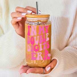 Jars Nova 10 Year Old Girl Gifts Birthday Gifts - Happy Decorations for Girls 10th Birthday (Pink Bow Cup) (10th)