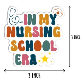3PCS - in My Nursing School Era Sticker - Healthcare Nurse Graduation Sticker - Sticker for Laptop Kindle Notebook - Decor for Tumbler