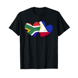 South Africa Philippines Flag Hearts South African Filipino T-Shirt