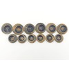 20/25mm Blackened Horn Buttons - Crescent Moon Buttons for Suede