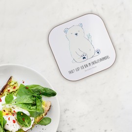 Mr. & Mrs. Panda Coaster Glasses Polar Bear Lazy Gift Coaster Wood, Teddy Bear, Teddy, Relaxing, Coasters for Glasses, Cork Coasters