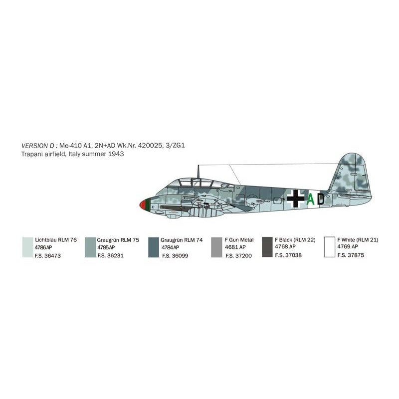 Italeri 0074 - Messerschmitt Me-410 "Hornisse" Model Kit Scala 1:72