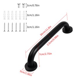 Bathroom Grab Bar,Stainless Steel Bathroom Grab Bar,Bath Grab Handles,Bath Shower Grab Bar with Anti-Slip Grip Safety Hand Rail Support,for Disabled Elderly Children Pregnant Disabled Elderly Woman-A