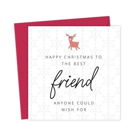 Happy Christmas to the best Friend anyone could wish for Christmas Card | Cute Christmas Card | Xmas Card For Friend | Christmas Card For Best Friend | Bestie Christmas Card