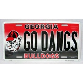 Unbranded Georgia Bull Dogs Go Dawgs GODAWGS Football 6"x12" Aluminum License Plate Tag
