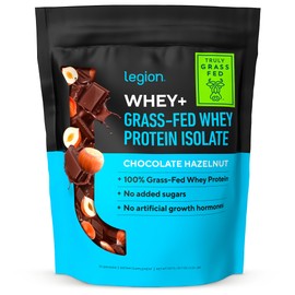 Legion Whey+ Whey Isolate Protein Powder from Grass Fed Cows - Low Carb, Low Calorie, Non-GMO, Lactose Free, Gluten Free, Sugar Free, All Natural Whey Protein Isolate, 30 Servings (Chocolate Hazelnut)