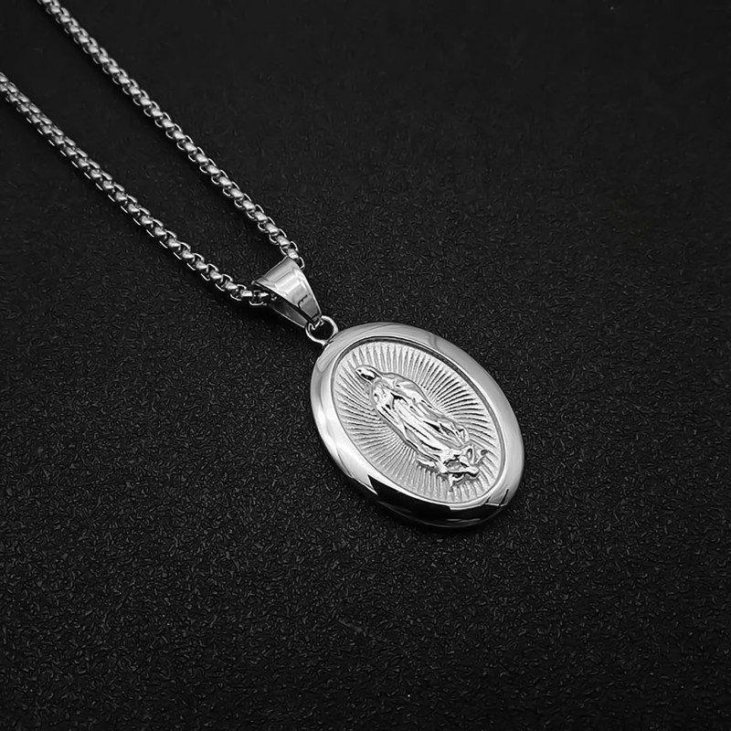 Noguez. Collar con Medalla de la Virgen de Guadalupe, Cadena