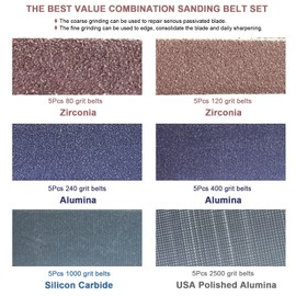 Juego de 30 afiladores de cuchillos de repuesto de 3/4 x 12 pulgadas para afilador de cuchillos y herramientas Ken Onion Edition (WSKTS-KO), grano 80/120/240/400/1000/2500