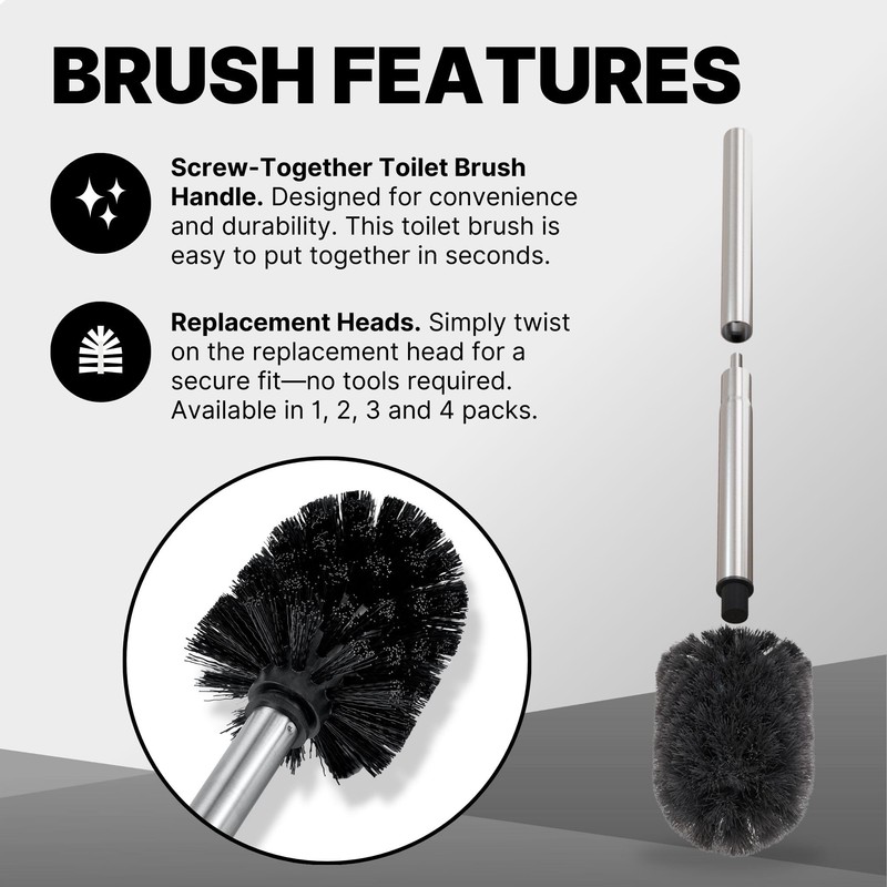 ToiletTree Products Toilet Brush with Lid - Sleek Toilet Bowl