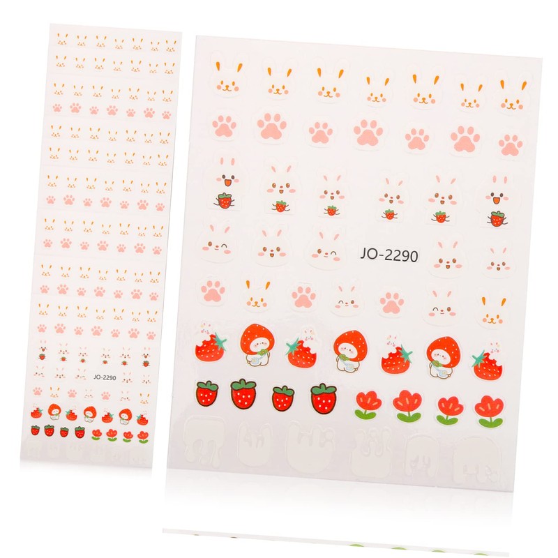 Healvian 30sheets Easter Bunny Nail Art Stickers Cute Carrot Nail