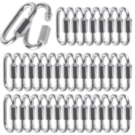 200pcs chain link,1/4 Inch link chains,Heavy Duty Chain Quick Link 660lbs Capacity,quick link chain connector,safety chain connector link,Galvanized D Shape Repair Chain Link