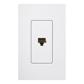 Lutron SC-PJ-SW Satin Colors Phone Jack, Snow