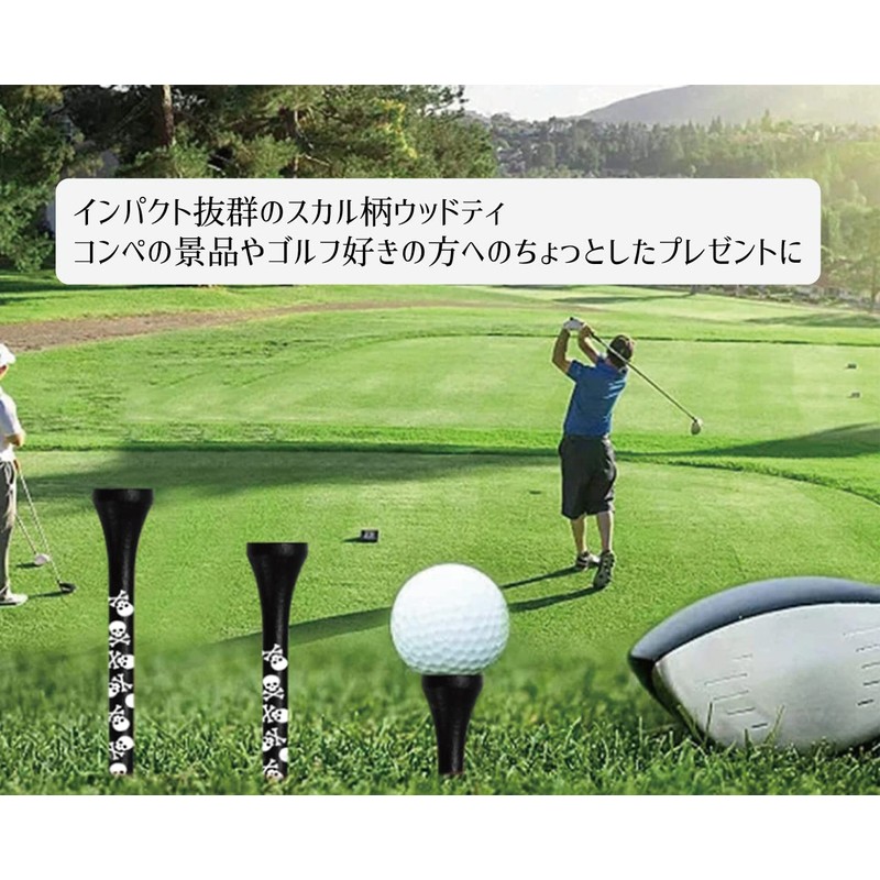Hiro World Trade Golf Tees Skull Pattern Tees Wood Tees