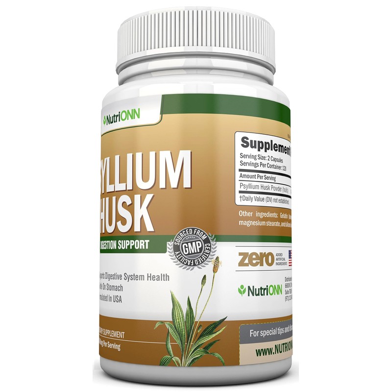 NutriONN PSYLLIUM Husk Capsules - 1450mg Per Serving - 240