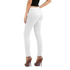 Hybrid & Company Women's Butt Lift Stretch Denim Jeans P37354SK White 5