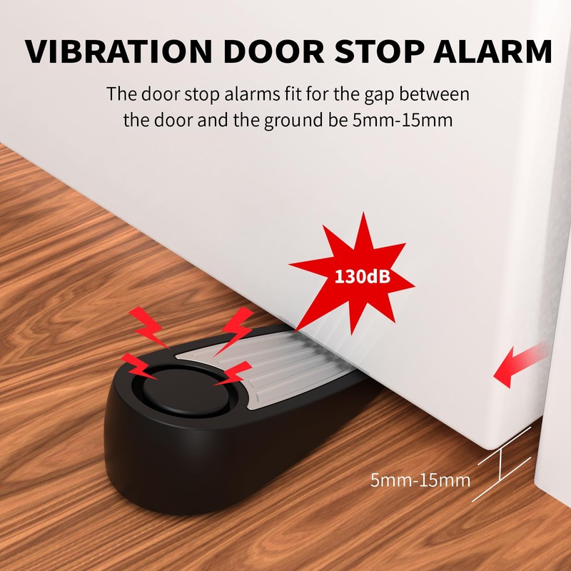 Lancoon 3 Pack Door Stop Alarm for House Bedroom Hotel
