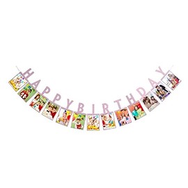 Happy Birthday Photo Garland, Happy Birthday Garland, Photo, Pink
