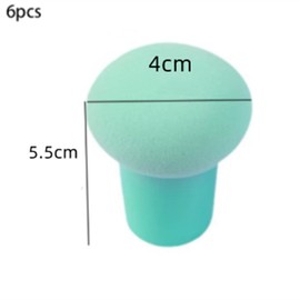 6PCS Mushroom Head Air Cushion Powder Puff Super Soft No Powder makeup Egg Soaking in Water to Increase Wet and Dry Dual Use Makeup Sponge Makeup Egg (Color Random)