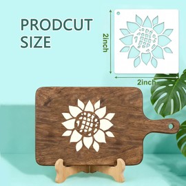 100 PCS Flower Stencils for Painting Stencils for Crafts Reusable 2 Inch Plastic Stencil for DIY Scrapbook Wood Wall Fabric Rock Chalkboard Sign