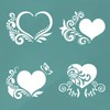 4pcs Heart-Themed Patterns Wall Stencils Template Reusable Spray PaintStencils for