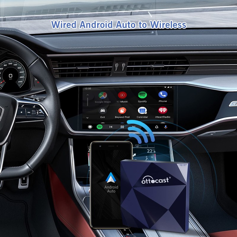 OTTOCAST A2Air Wireless Android Auto Adapter - 13s Auto-Connect Fast