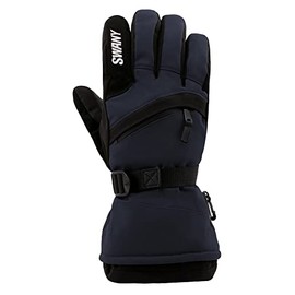 Swany Men's X-Over 2.2 Warm Durable Insulated Quick-Drying Adjustable Flexible Winter Sports Gloves with Utility Heat Pocket, Navy/Black, Medium