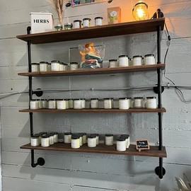 HDDFER Pipe Shelves Industrial Pipe Shelving Shelves Real Wood Industrial Floating Pipe Shelves with Wood Planks 36 inch Wall Shelves Rustic Hanging Bookshelf Farmhouse Kitchen Bar Shelving