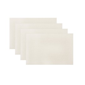 XSS 4 Placemats 45 x 30cm Rectangle Wipe Clean Tableware - Antique White Table Mats
