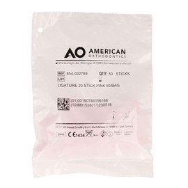 American Orthodontics Ligatures 20 Stick Pink | 50 Sticks/1,000 Per Pkg | Made in the USA | Hypo-Allergenic, Non-Latex, Medical Grade Polyurethane Elastic Bands | .045 Inner / .115 Outer Diameter