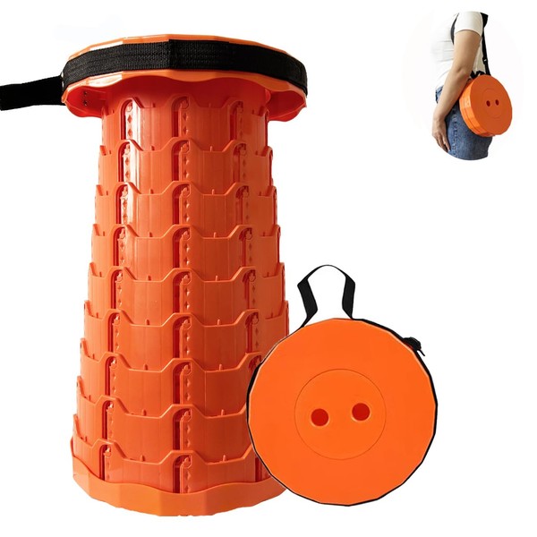 Portable Telescopic Folding Camping Stool Adjustable Retractable Telescoping Collapsible Stool