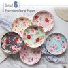 BTaT- Porcelain Floral Plates with Gift Box, 8-Inch, Set of