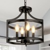 WBinDX 4-Light Farmhouse Chandelier, Modern Hanging Pendant Lighting, Convertible Semi