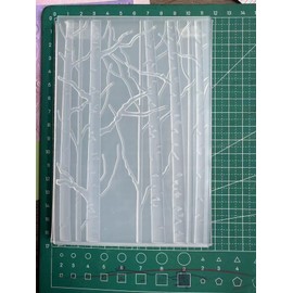 arriettycraft 3D Woodland Background Plastic Embossing Folders for Card Making or Journaling Winter Trees Embossing Folder for Paper Crafting