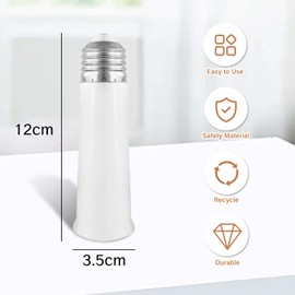 NIIIYTYB 2 Pcs Light Socket Extender E26 Fan Extension Bulb Base 4.72IN Extenders Lightbulb Ceiling Adapter Waterproof Lamp Stand Switch Outdoor Recessed Shelf Shape E26 Light Bulb Socket Extension